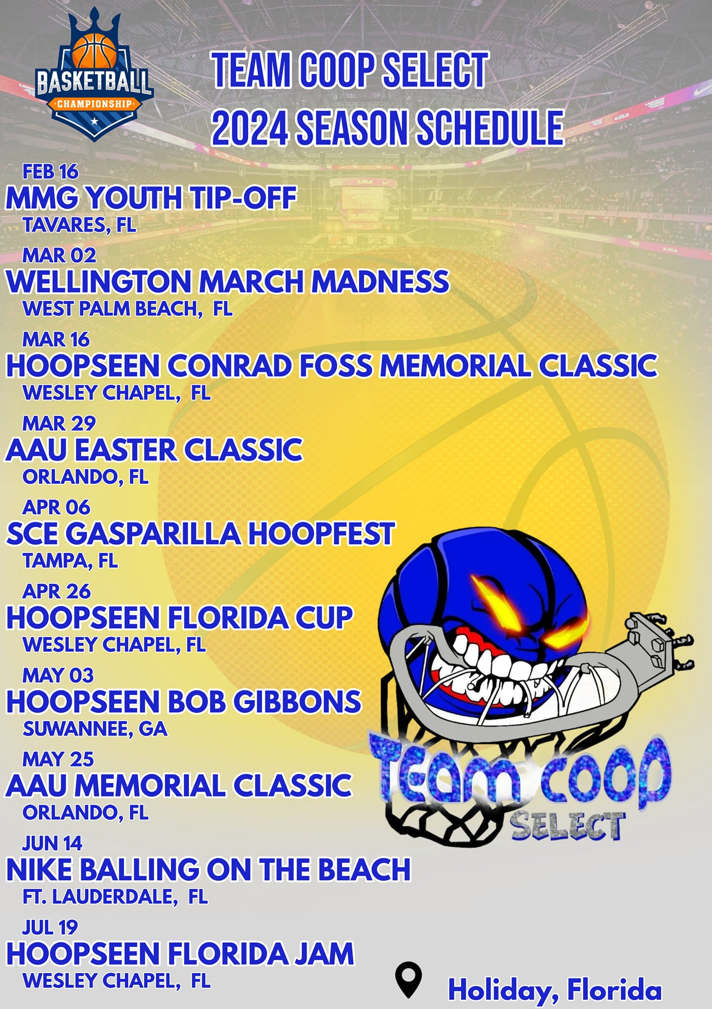 Team Coop Select 2024 schedule